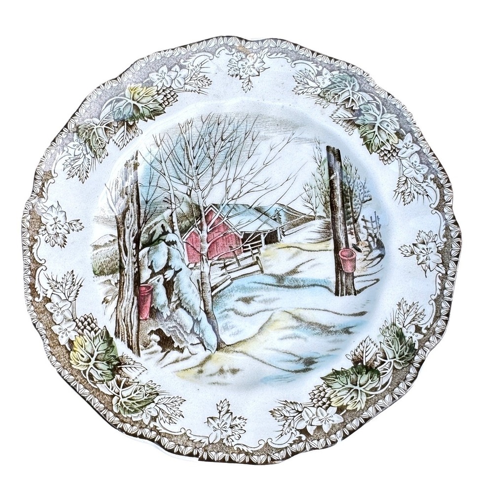 Vintage Johnson Bros Plate Friendly Village Sugar Maples Bread & Butter 6"
